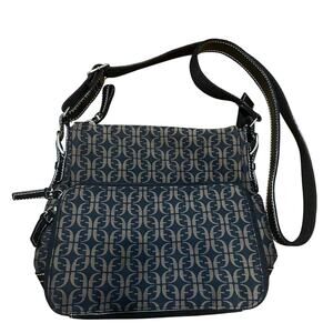 Vintage Black Fossil Monogram Crossbody Purse